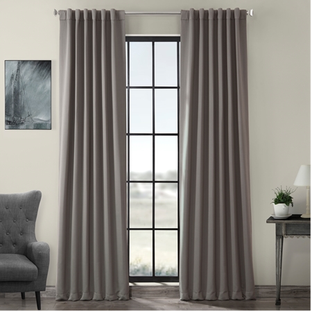 See Pole Pocket Neutral Grey Blackout Curtain More Images