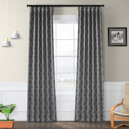 See Seville Grey & Silver Blackout Curtain More Images