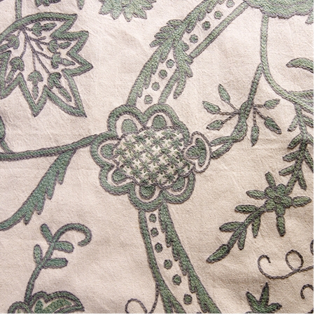 See Sophie Embroidered Cotton Crewel Swatch More Images
