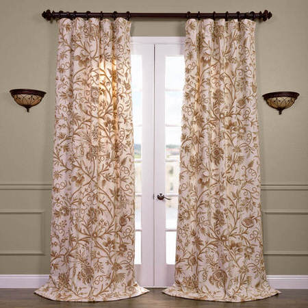 See Chantal Embroidered Cotton Crewel Curtain More Images