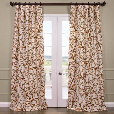 See Elise Embroidered Cotton Crewel Curtain More Images