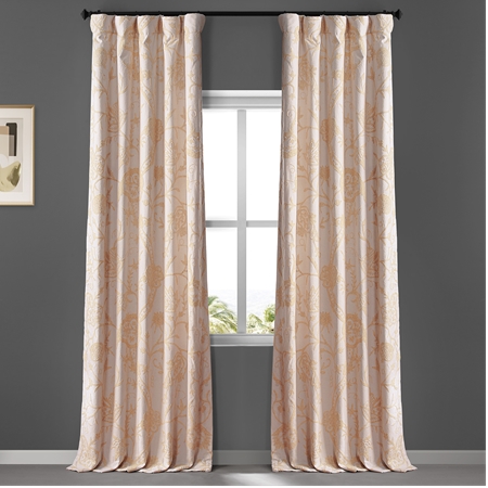 See Lorraine Embroidered Cotton Crewel Curtain More Images