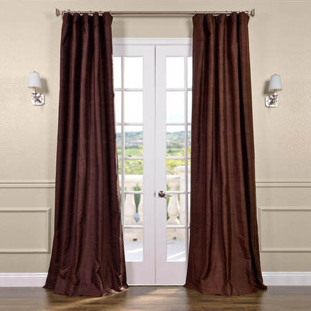 See Chocolate Textured Dupioni Silk Curtain More Images