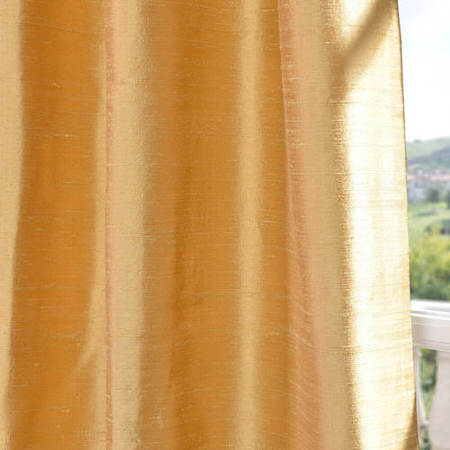 See Sunrise Gold Textured Dupioni Silk Swatch More Images