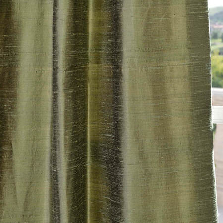 See Restful Green Textured Dupioni Silk Swatch More Images