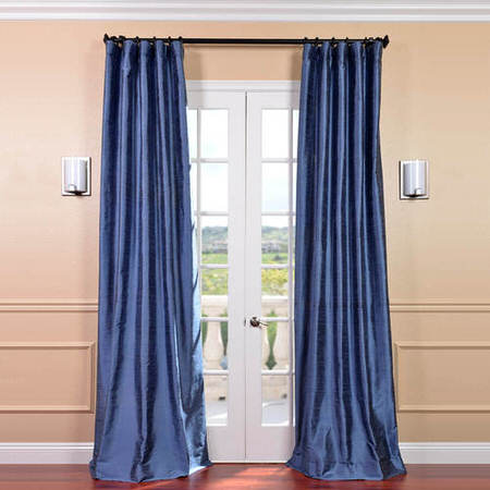 See Winter Blue Textured Dupioni Silk Curtain More Images