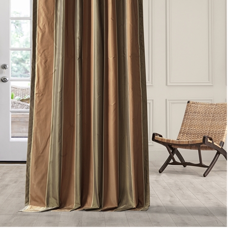 See Windsor Taffeta Silk Stripe Curtain More Images