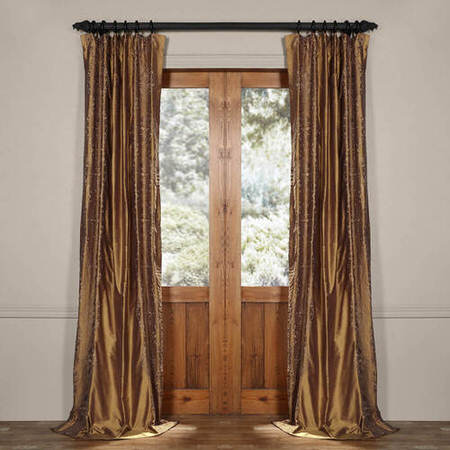 See Chai Brown Gold Silk Curtain More Images