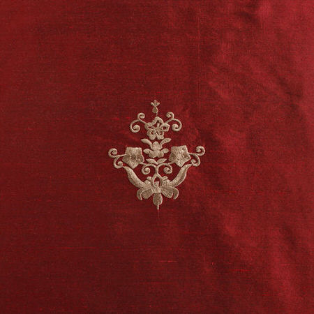 See Trophy Red Embroidered Silk Swatch More Images