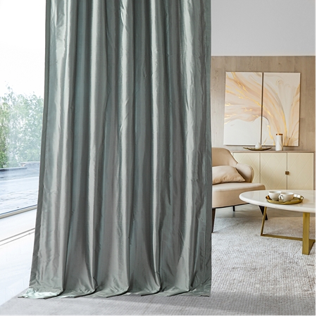 See Blue Water Silk Curtain More Images