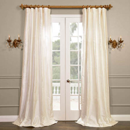 Cambridge White Silk Stripe Curtain