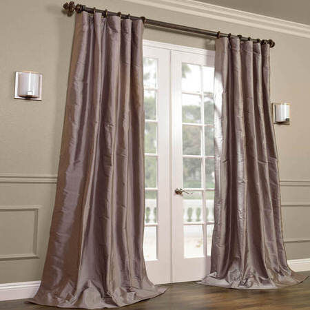 See Cambridge Grey Silk Stripe Curtain More Images