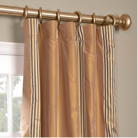 Waterford Gold Silk Stripe Curtain
