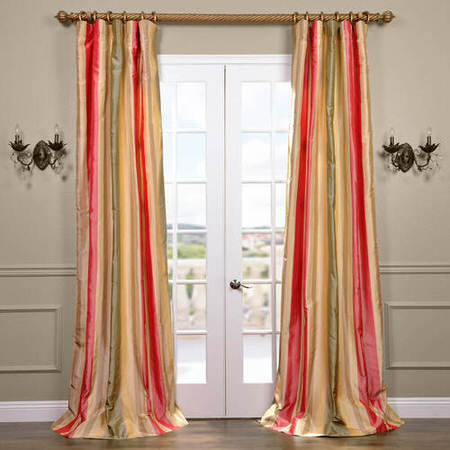 See Bellevue Silk Taffeta Stripe Curtain More Images