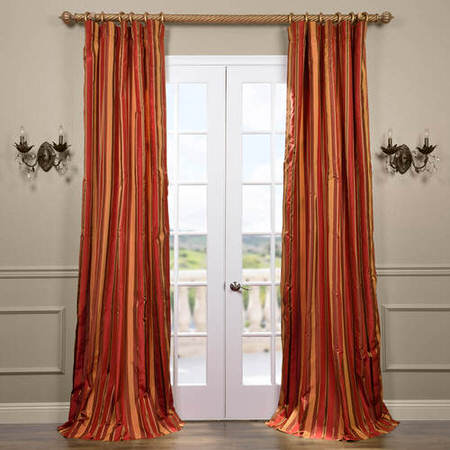 Melrose Silk Taffeta Satin Stripe Curtain