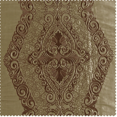 See Chai Embroidered Faux Silk Swatch More Images