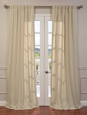 See Hilo Natural Linen Blend Solid Curtain More Images