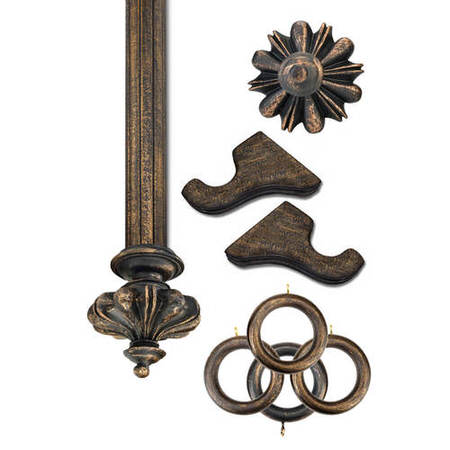 See Istanbul Antique Bronze Prepacked Wooden Rod Set More Images