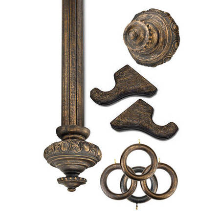 Sussex Antique Bronze Prepacked Wooden Rod Set