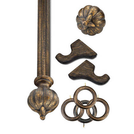 See Sofia Antique Bronze Prepacked Wooden Rod Set More Images