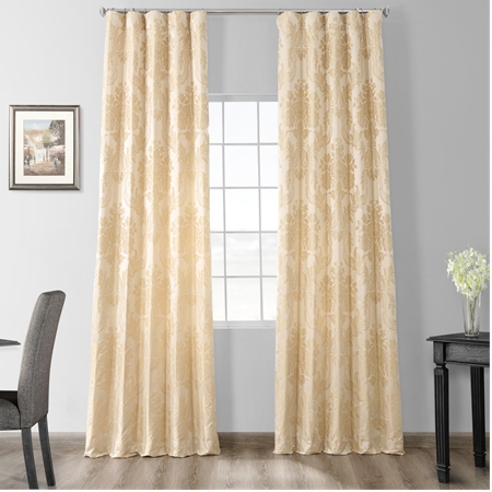 See Magdelena Champagne Faux Silk Jacquard Curtain More Images