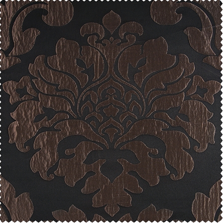 See Magdelena Black & Cognac Faux Silk Jacquard Swatch More Images