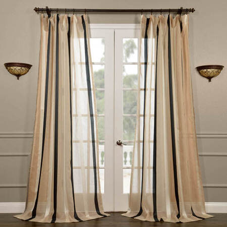 See Carlton Natural Linen Blend Stripe Sheer Curtain More Images
