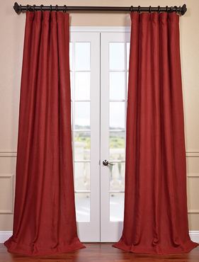 Tango Red French Linen Curtain