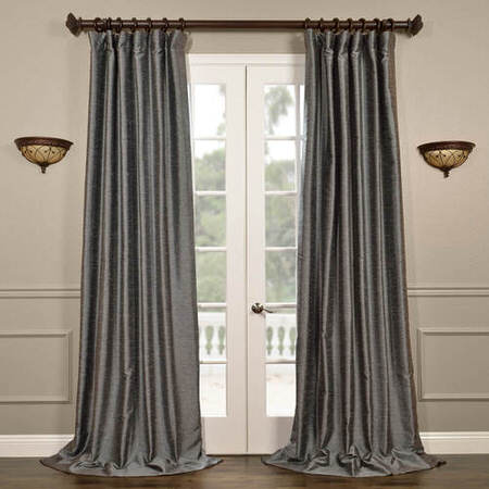 See Salt and Pepper Yarn Dyed Faux Dupioni Silk Curtain More Images