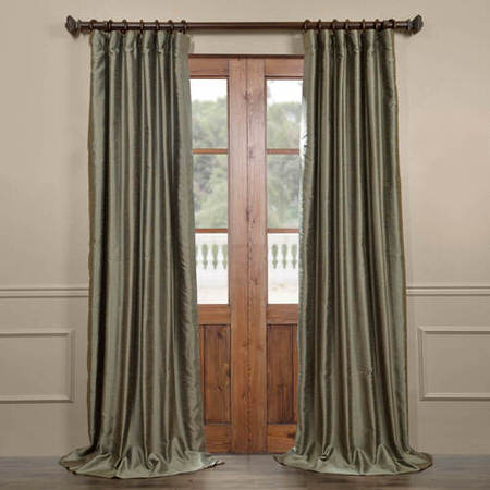 See Blue Nile Yarn Dyed Faux Dupioni Silk Curtain More Images