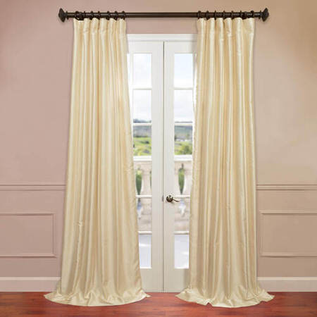 See Winter Ivory Yarn Dyed Faux Dupioni Silk Curtain More Images