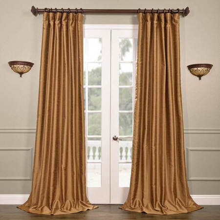 See Empire Gold Yarn Dyed Faux Dupioni Silk Curtain More Images
