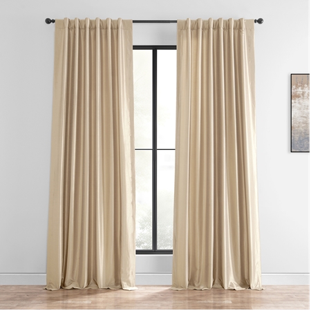 See Almond Vintage Textured Faux Dupioni Silk Curtain More Images