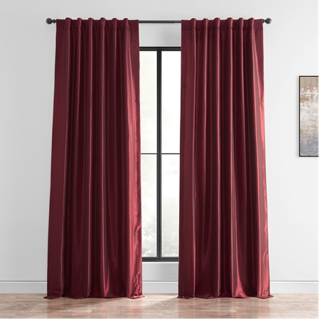 See Ruby Vintage Textured Faux Dupioni Silk Curtain More Images