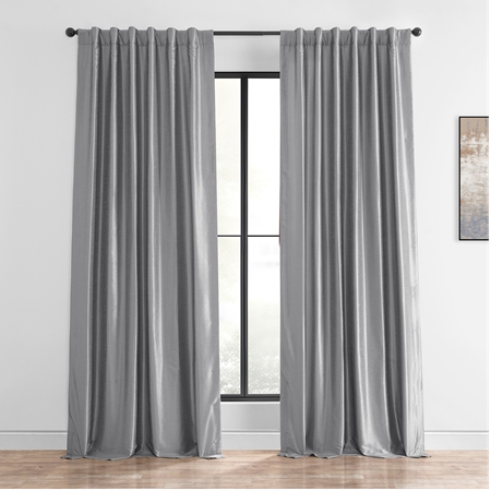 See Storm Grey Textured Vintage Faux Dupioni Silk Curtain More Images