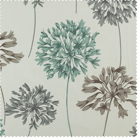 Allium Blue Gray Printed Cotton Swatch