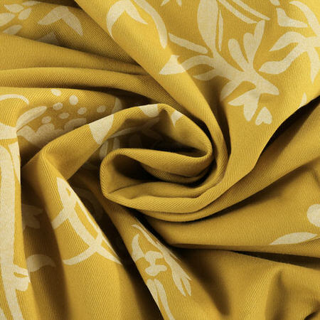 See Isles Mustard Printed Cotton Swatch More Images