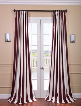 See Cabana Burgundy Printed Cotton Curtain More Images