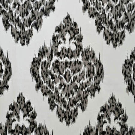 See Ikat Black Printed Cotton Swatch More Images