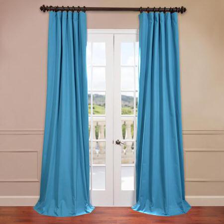 See Capri Teal Cotton Twill Curtain More Images