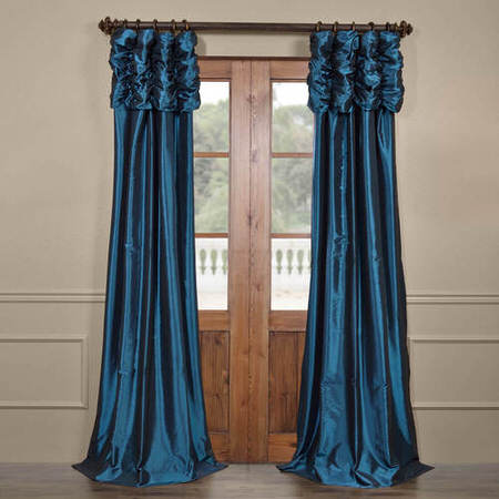 See Azul Ruched Faux Solid Taffeta Curtain More Images