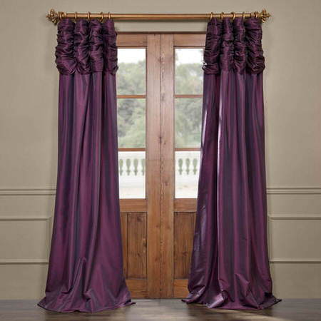 See Dahlia Ruched Faux Solid Taffeta Curtain More Images