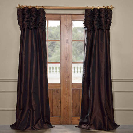 See Java Ruched Faux Solid Taffeta Curtain More Images