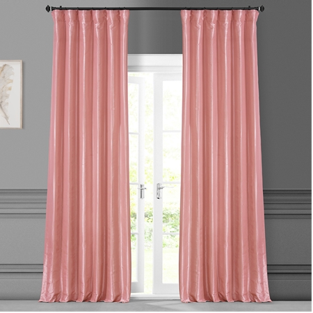 See Flamingo Pink  Faux Silk Taffeta Curtain More Images