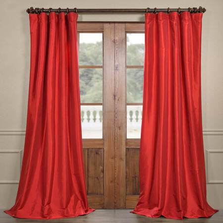 See Hollywood Red Faux Silk Taffeta Curtain More Images