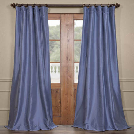 See Wisteria Blue Faux Silk Taffeta Curtain More Images