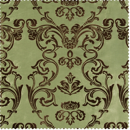 See Firenze Fern Flocked Faux Silk Swatch More Images