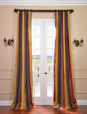 See Kaleidoscope Faux Silk Taffeta Stripe Curtain More Images