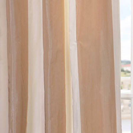 See Cappuccino Faux Silk Taffeta Stripe Swatch More Images