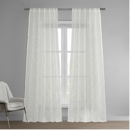 See Florentina White Embroidered Sheer Curtain More Images